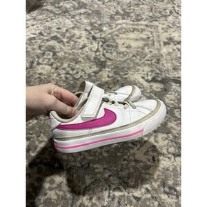 Girls Nike Pink Court Legacy Shoes Size 12